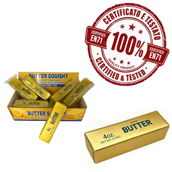 SQUISHY Gold Butter Burro Oro 13cm In espo da 12pz…x12…x144
